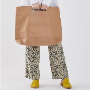 NWOT: Modern Weaving Slouch Foldover Clutch / Tote in Dune (Light Brown)